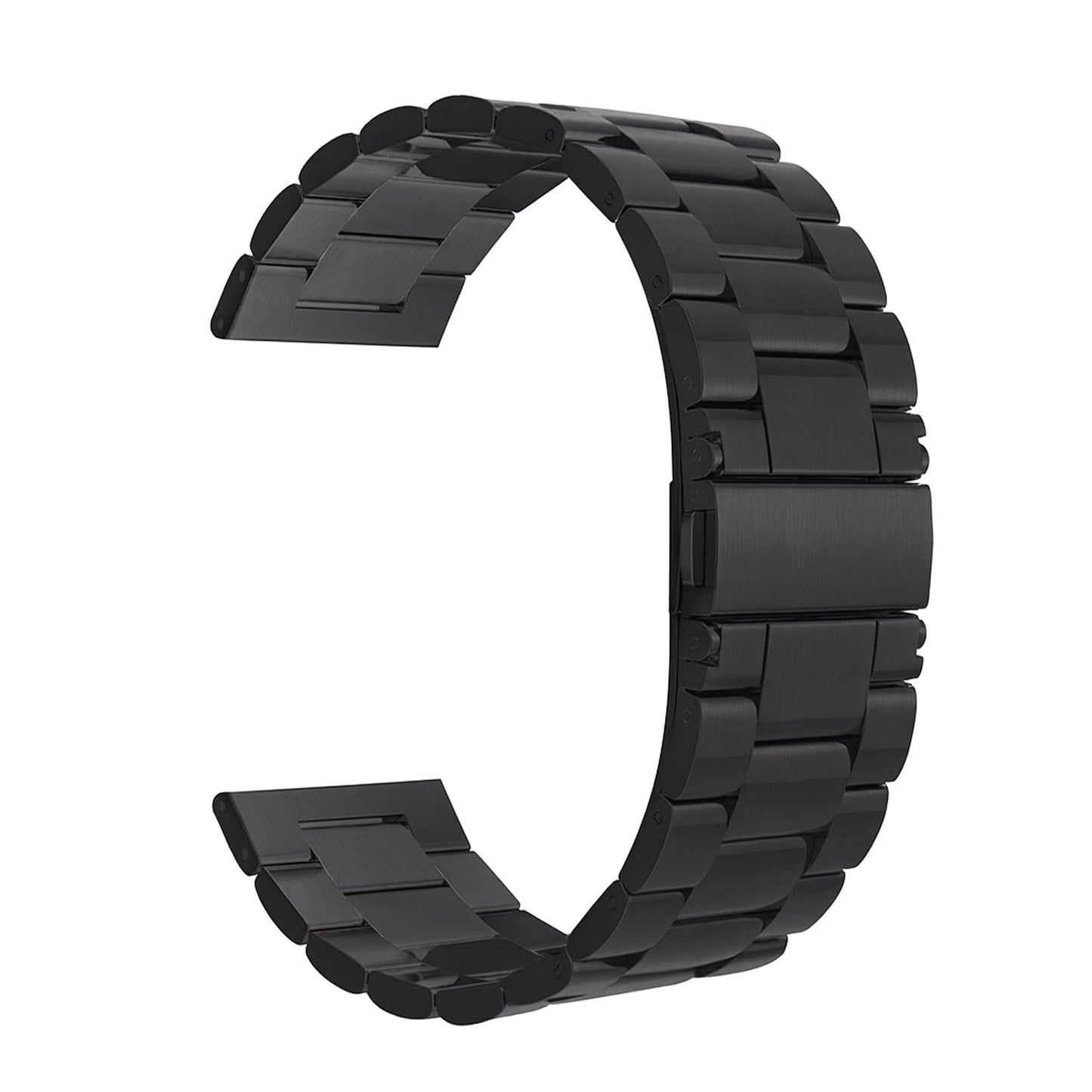 Bracelet de Montre 22mm à Maillons Acier Inoxydable 304L - 3 Rangées - Noir
