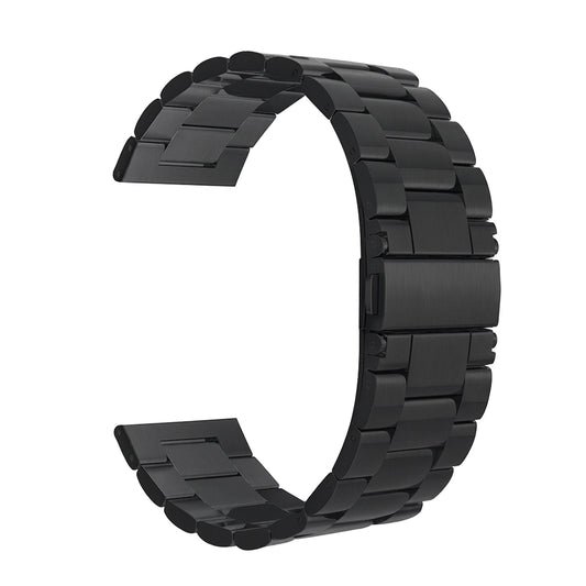 Bracelet de Montre 22mm à Maillons Acier Inoxydable 304L - 3 Rangées - Noir