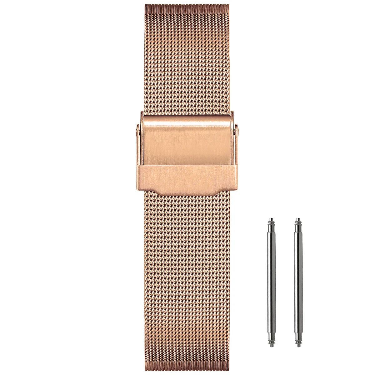 Correa de malla milanesa para reloj, 14 mm, malla fina de oro rosa, diámetro 0,4 mm, universal