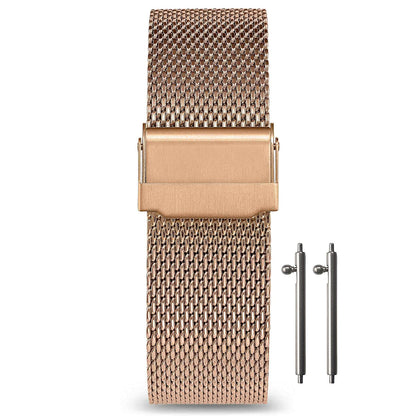 Masar Bracelet montre 24mm Maille Milanaise - Libération Rapide - Universel - Mesh Ø 0,6mm Doré Rose Gold