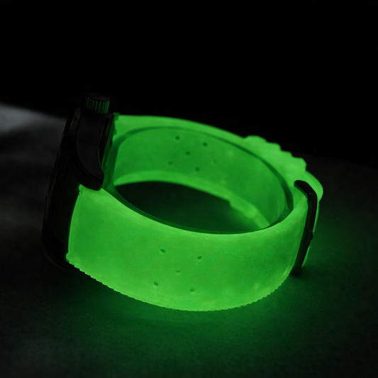 Masar Bracelet Montre Tropical en caoutchouc FKM Phosphorescent (Luciole) – Libération Rapide / Universel / Premium