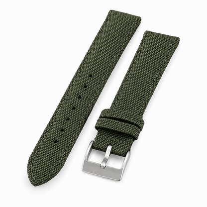 Bracelet de montre en toile de voile vert olive