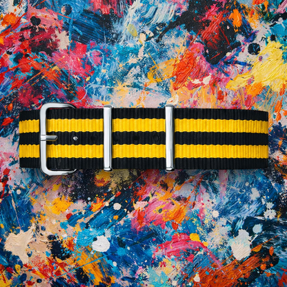 Cinturino NATO nero / 2 cinturini gialli