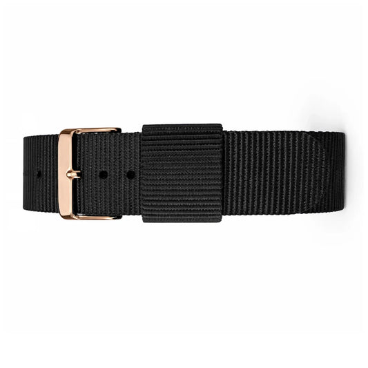 Black Nylon NATO Watch Strap / Rose Gold Buckle