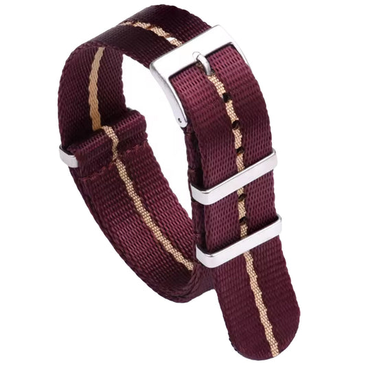 Cinturino Nato Masar 22mm G10 Nylon Viola Rosso Cachi