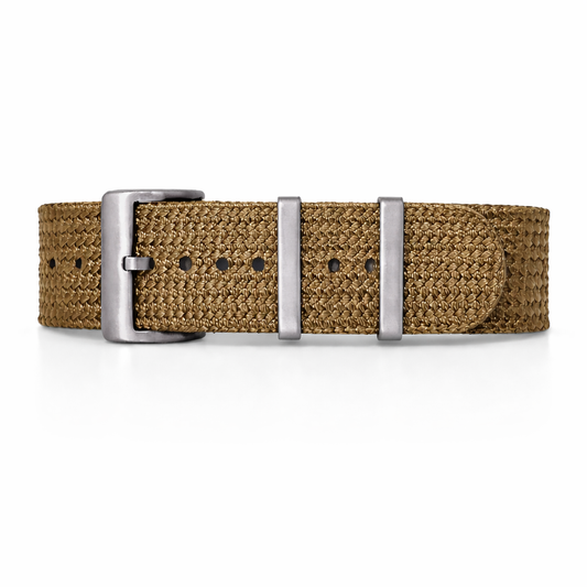 Bracelet Nato Marron (Sable) - Nylon Tressé 1,4mm - Tresse Seichu