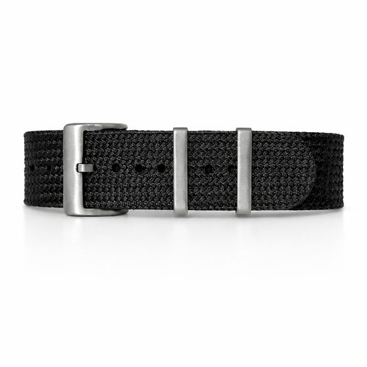 Bracelet Nato Noir - Nylon Tressé 1,4mm - Tresse Seichu