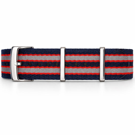 Nato Watch Strap 20mm James Bond Blue Red Grey - Braided Nylon