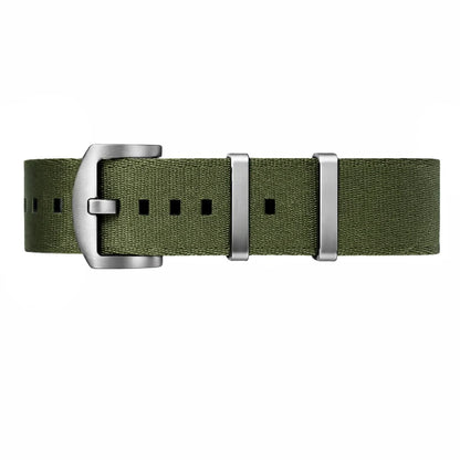 Masar Cinturino per Orologio NATO in Nylon Verde Militare / Fibbia Satinata - Morbido - Uomo