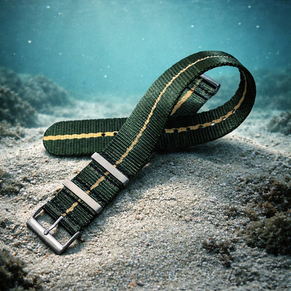 Masar Bracelet montre Nato G10 Nylon Vert / Khaki (Sable) - 1 Bande