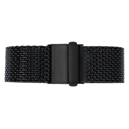 Masar Bracelet montre Noir Maille Milanaise Ø 1,0mm - Boucle Déployante – Homme – Universel