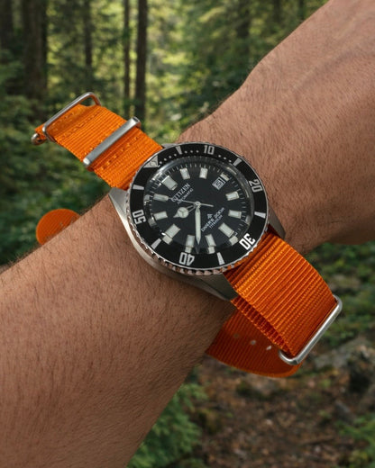 Masar Bracelet Montre NATO Nylon Orange 1,25mm - Premium