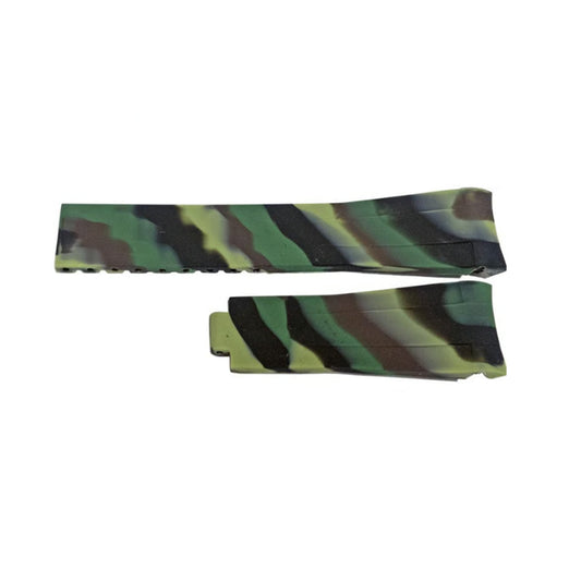 Bracelet 20mm Premium Caoutchouc siliconé Camouflage - Omega, Rolex et Autres – Courbé / CTS