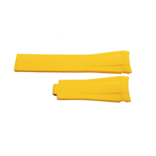 Bracelet 20mm Premium Caoutchouc siliconé Jaune - Omega, Rolex et Autres - Courbé / CTS