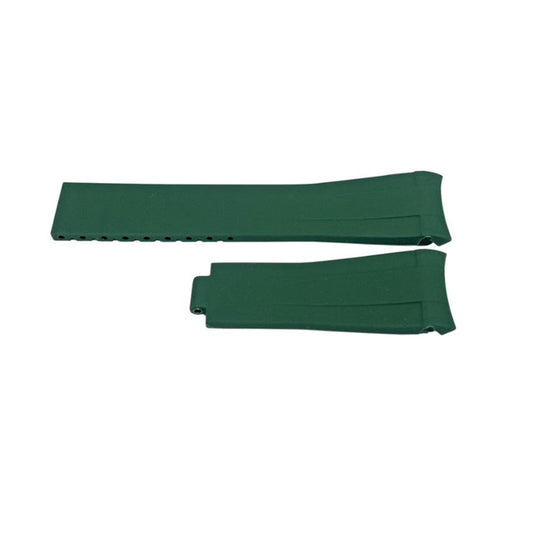 Bracelet 20mm Premium Caoutchouc siliconé Vert - Omega, Rolex et Autres - Courbé / CTS