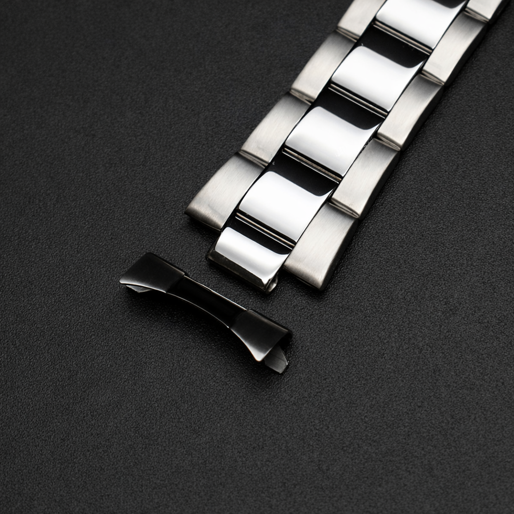 Bracelet Montre Acier pour Rolex - Oyster - Maillons sans Jeu - Embouts courbés - Homme - 18, 20, 22 mm