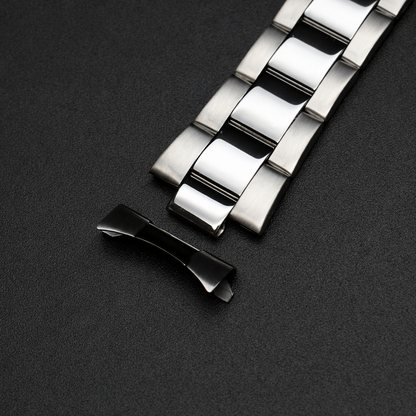 Bracelet Montre Acier pour Rolex - Oyster - Maillons sans Jeu - Embouts courbés - Homme - 18, 20, 22 mm