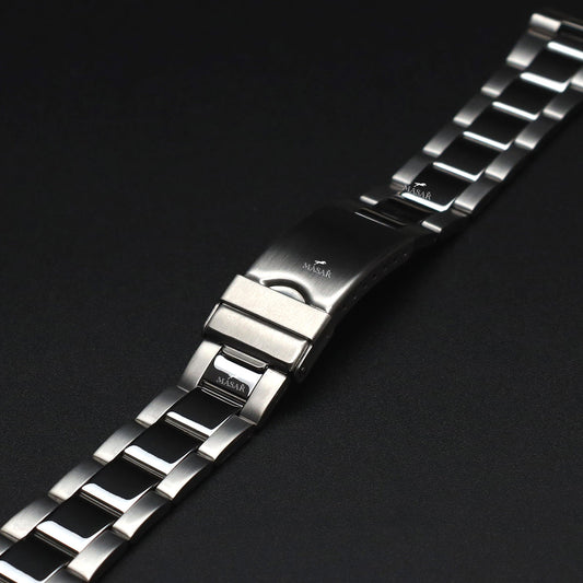 Bracelet Montre Acier 20mm pour Rolex - Oyster – Maillons sans Jeu - Curved Acier brossé Miroir