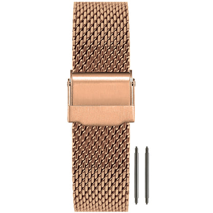 20mm BiG Mesh Ø 1mm - Cinturino Orologio Uomo Mesh, Milanese - Oro Rosa Oro Universale