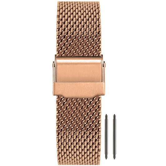 20mm BiG Mesh Ø 1mm - Bracelet de montre Homme Maille, Milanais - Doré Or Rose Gold Universel