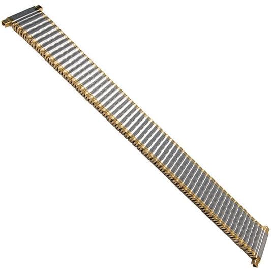 18mm) 20mm 22mm Chaîne Bracelet de montre extensible Argent/Silver - Or/Gold Acier Brossé Miroir Bord Fin