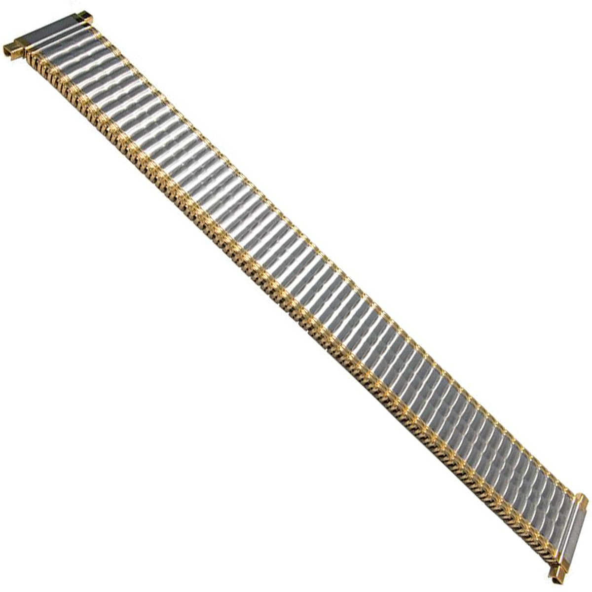 Correa de reloj de cadena elástica de 10 mm, 12 mm y 14 mm, de acero cepillado plateado, plateado y dorado, con borde fino tipo espejo