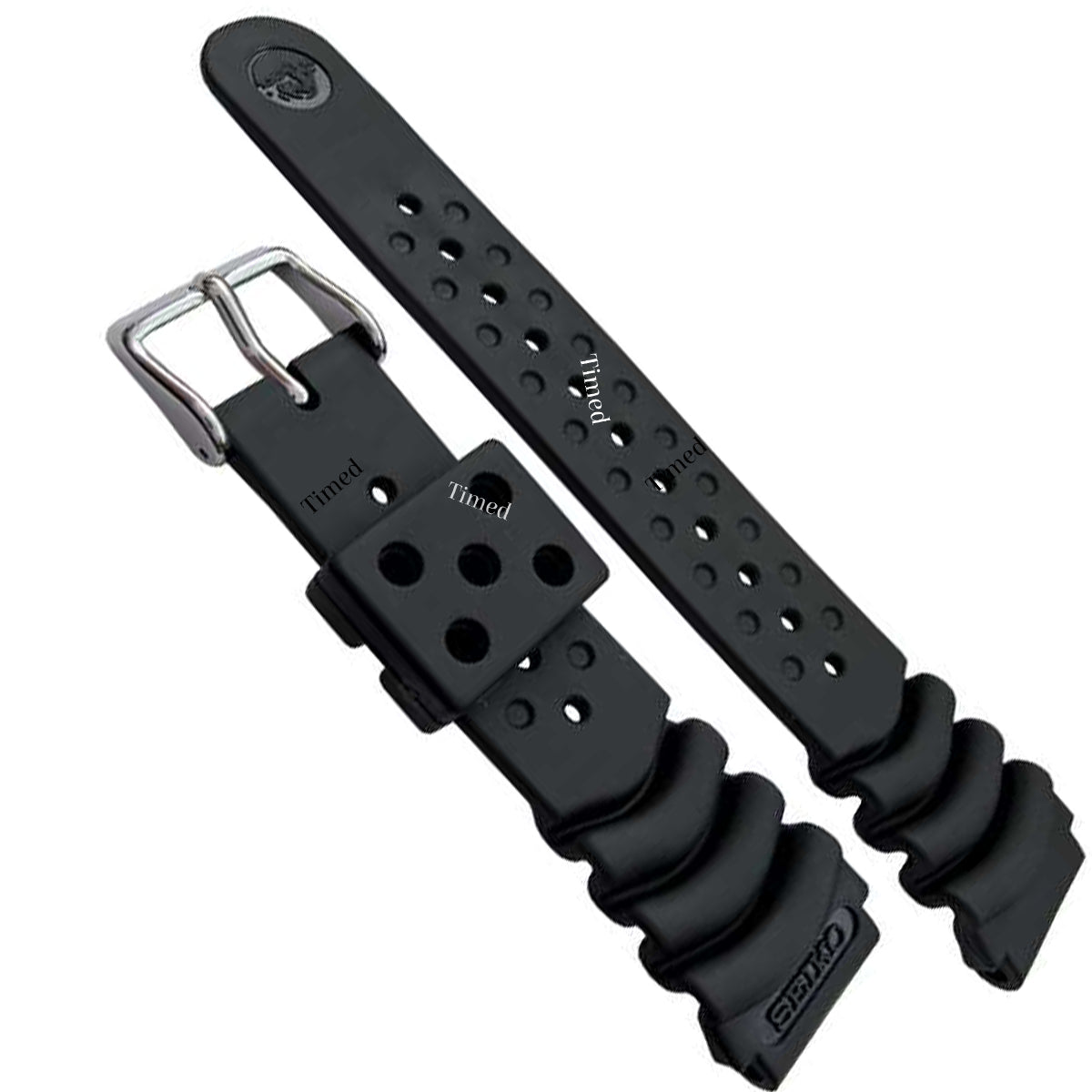 Bracelet Seiko d'Origne Caoutchouc 20 mm - Noir - 4HX0JB
