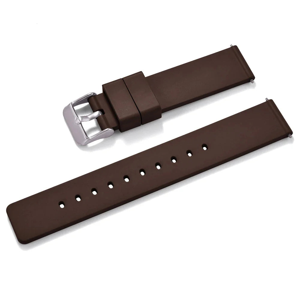 Bracelet Montre en Caoutchouc FKM Lisse - Libération Rapide - Universel