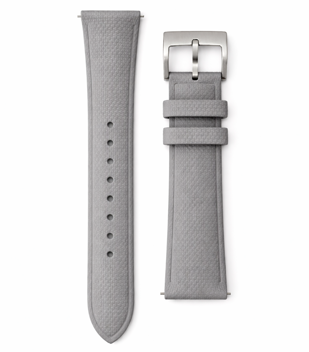Masar Bracciale Orologio Gomma FKM - SAILCLOTH Finemente Testurizzato - Rapido - Fibbia Ad Ardiglione - Universale