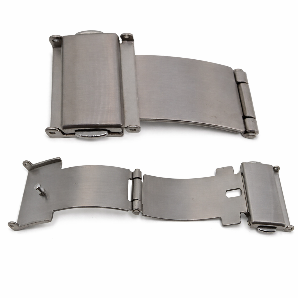 Fibbia Déployante Corta ( Titanio ) Bracciale Orologio senza ardiglione - Chiusura 3 Piega a Farfalla - 1 Pz