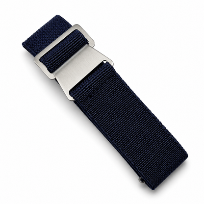 Correa paracaidista PLD azul marino de nylon elástico con hebilla de acero inoxidable para relojes militares, relojes de buceo y relojes vintage.