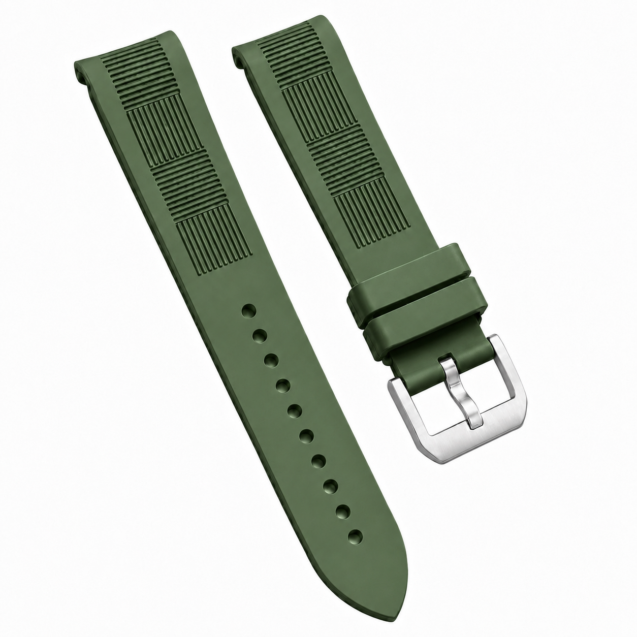 Bracelet Montre en Caoutchouc FKM - Motif quadrillé / Incurvé - Universel