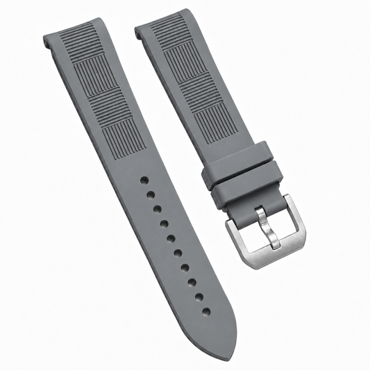 Bracelet Montre en Caoutchouc FKM - Motif quadrillé / Incurvé - Universel