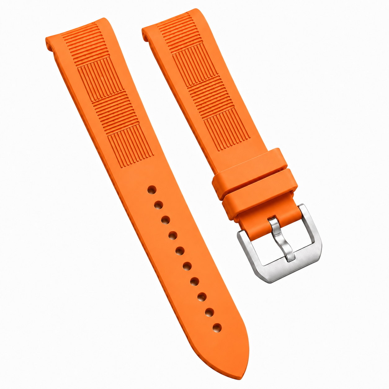 Bracelet Montre en Caoutchouc FKM - Motif quadrillé / Incurvé - Universel