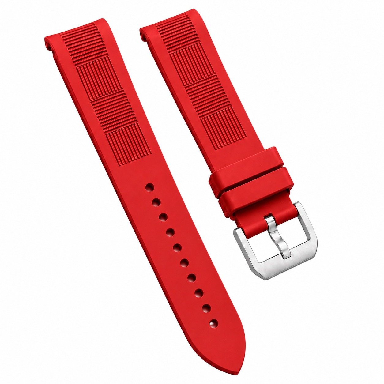 Bracelet Montre en Caoutchouc FKM - Motif quadrillé / Incurvé - Universel