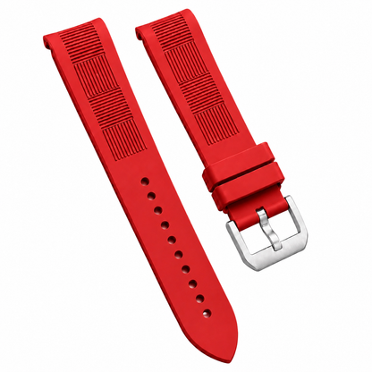 Bracelet Montre en Caoutchouc FKM - Motif quadrillé / Incurvé - Universel