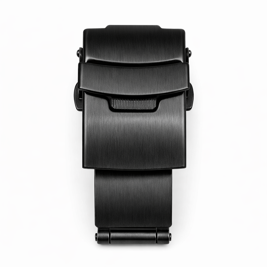 Masar Black Deployment Buckle / Pin Buckle - Watch Strap with Holes - Strap Thickness ≤ 4.00mm - 1 Pc