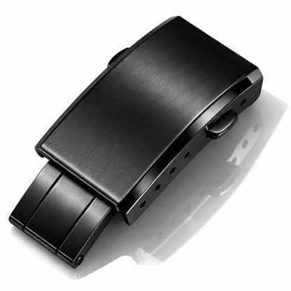 Black Deployant Buckle Watch Strap CTS - Butterfly clasp - Brushed / Mirror Polished Steel – Strap Thickness ≤ 5.3mm - 4 Holes - 1 Pc