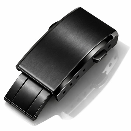 Boucle Déployante Noire Bracelet Montre CTS - Fermoir papillon - Acier Brossé / Poli Miroir – Épaisseur Bracelet ≤ 5,3mm - 4 Trous - 1 Pc