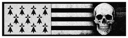 Pegatinas Bandera Tradicional Bretona Mod – Gwenn ha Du – Bretaña Breizh – 36 x 89 mm