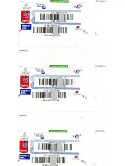Etichette EXPORT TRACKING Adesivo internazionale LA POSTE Lettera World Express 300 pezzi