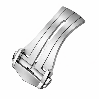 Masar Fibbia Déployante con Ardiglione Cinturino Orologio a Buchi – Chiusura Premium Acciaio – Spessore Cinturino ≤ 3,0mm – 1 Pz