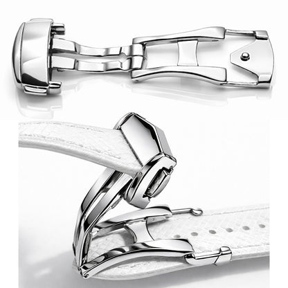 Masar Fibbia Déployante con Ardiglione Cinturino Orologio a Buchi – Chiusura Premium Acciaio – Spessore Cinturino ≤ 3,0mm – 1 Pz