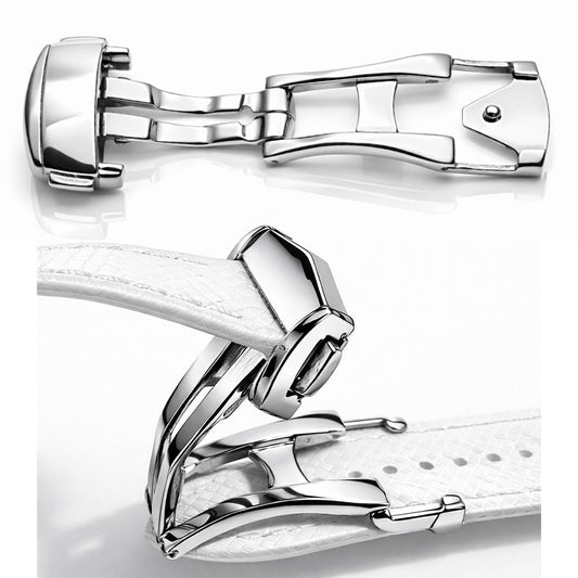 Boucle Déployante avec Ardillon Bracelet Montre à Trous – Fermoir Premium Acier – Épaisseur Bracelet ≤ 3,0mm – 1 Pc