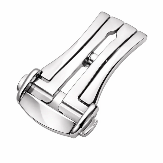 Boucle Déployante avec Ardillon Bracelet Montre à Trous – Acier Inox Poli Miroir – Épaisseur Bracelet ≤ 3,0mm – 1 Pc