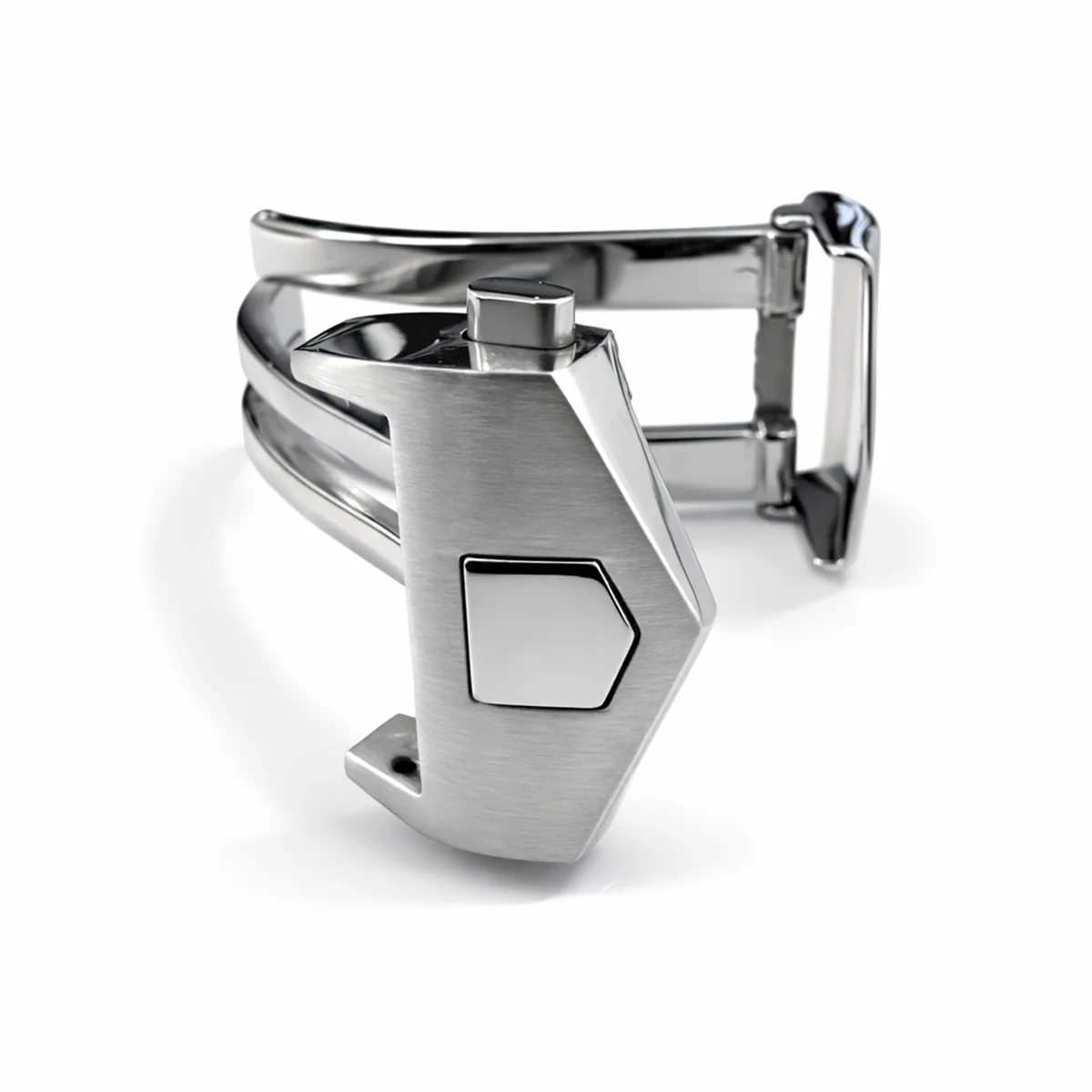 Masar Boucle Déployante de Bracelet Montre sans trous Max ≤ 2,60mm – Acier Inox Brossé – Épaisseur Bracelet ≤ 2,60mm – 1 Pc