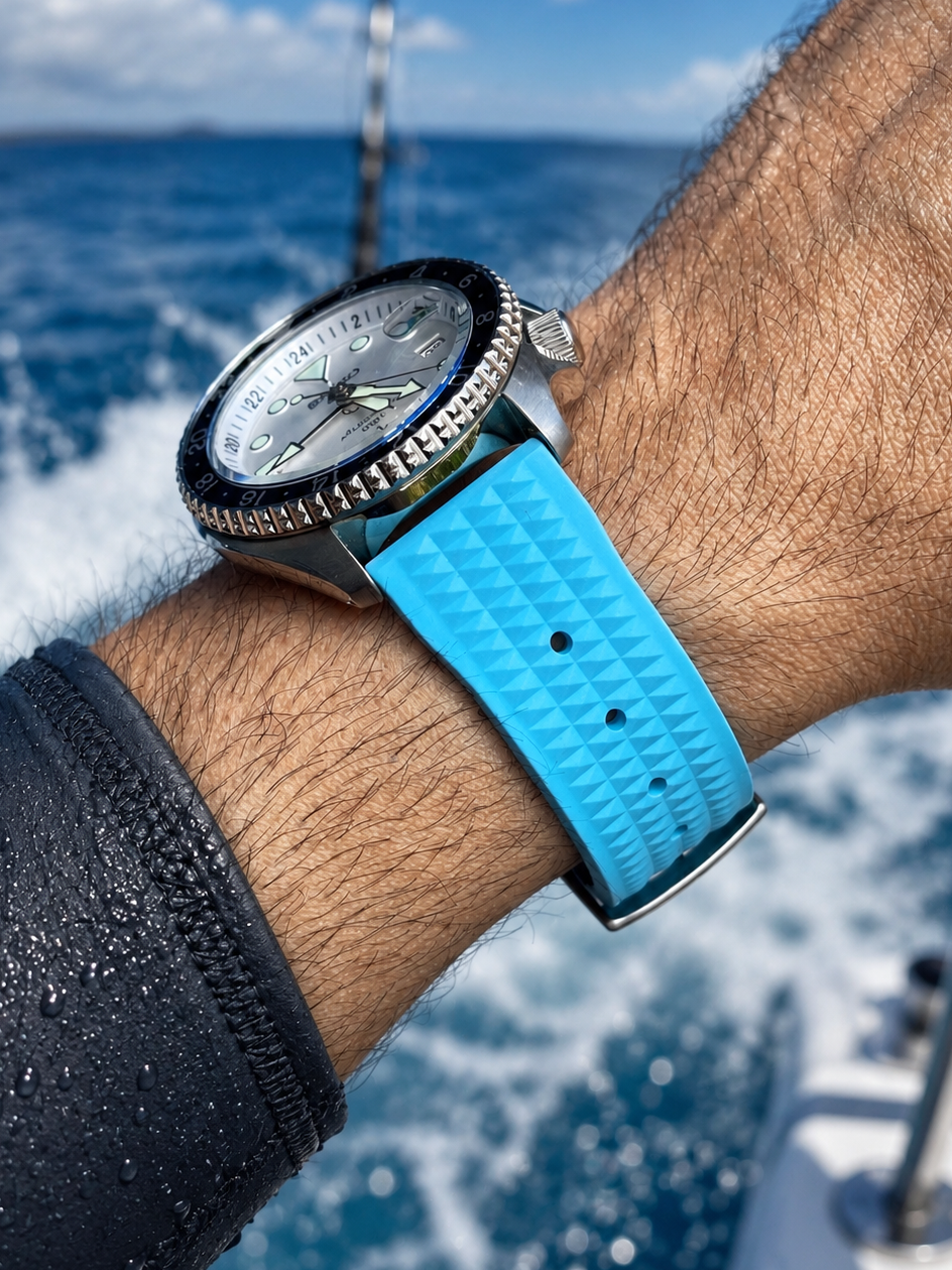 FKM Rubber Watch Strap – Embossed / Diver - Quick Release