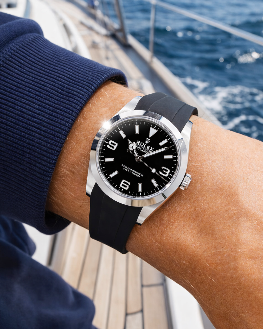 Cinturino in caucciù FKM compatibile con Rolex Explorer 214270