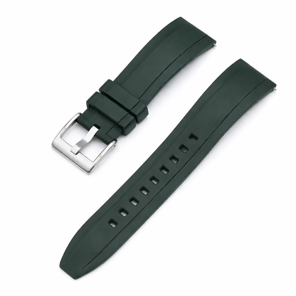 Masar Bracelet Montre Caoutchouc FKM - Style Submariner - Rapide / Boucle Acier Brossé - Universel