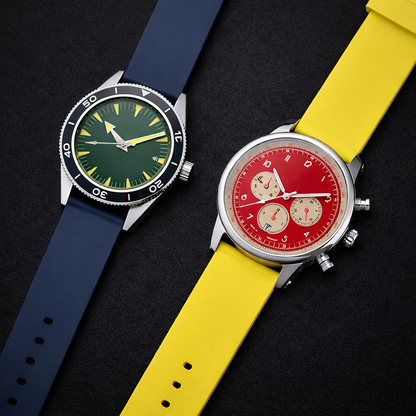 Bracelet Montre en Caoutchouc FKM Lisse - Libération Rapide - Universel